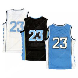 Ship From US Michael MJ #23 Basketball Jersey Men's All Stitched Blue White Black Size S-3XL Top Quality Jerseys