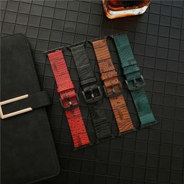 Genuine Leather Crocodile Ostrich Pattern Band Wrist Strap for Apple Watch Series 6 5 4 3 2 1 SE