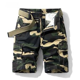 Mens Army Shorts Multi Pocket Military Camouflage Brand Cotton Cargo Shorts 2021 Summer Fashion Casual Tactical Shorts Plus Size X0705