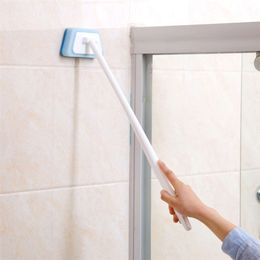 High Quality Sponge Long Handle Brush Bathroom Cleaning Bath Tiles Tile Floor Kitchen Tools 211215