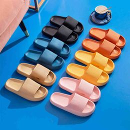 Thick Sole Home Slippers EVA Soft Thick Platform Non-slip Flip Flops Bathroom Anti-slip Indoor Slides Woman Man Sandals Slippers Y220307