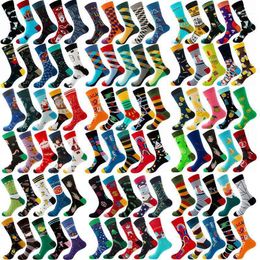 Men's Socks 10 Pair For Women And Men Cotton Funny Crew Cartoon Animal Fruit Warm Christmas Gift Middle1
