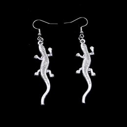 New Fashion Handmade 56*15mm Lizard Gecko Earrings Stainless Steel Ear Hook Retro Small Object Jewelry Simple Design For Women Girl Gifts