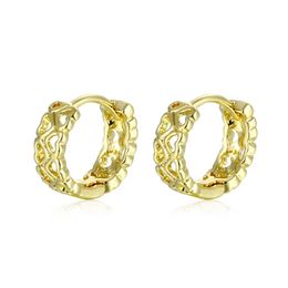 Korean Women Simple Earrings Gold-plated Geometric Heart Earring Elegant Minimalist Hoop Earrings Party Jewellery Gift