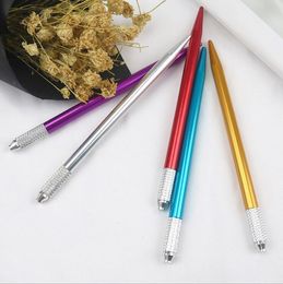 thin Machines clip silver professional permanent makeup pen 3D embroidery make up manual pens tattoo eyebrow microblade