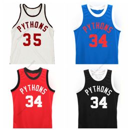 Custom Moses Guthrie #35 Pythons Basketball Jersey The Fish That Saved Pittsburgh Sewn White Red Blue Black Size S-4XL Any Name And Number Top Quality Jerseys