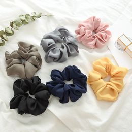 Scrunchies Headband Solid Colour Girls Hair Bands Hair Rubber Band Elastic Ponytail Holder Korea Hair Accessories 13 Design Optional DHW2358