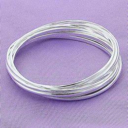 Fashion Vintage 925 Jewellery Multi Layer Silver Bangles & Bracelet Srebrna Bransoletka Pulsera De Plata