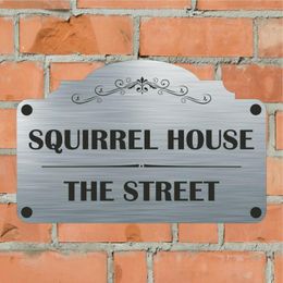 Squirrel House Aluminium Sign Personalised - Name/No & Street Name Other Door Hardware