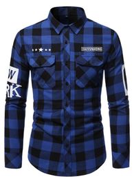Men's Casual Shirts Autumn And Winter Style Sanded Plaid Print Shirt Long-sleeved Flannel Men