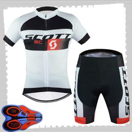 SCOTT team Cycling Short Sleeves jersey (bib) shorts sets Mens Summer Breathable Road bicycle clothing MTB bike Outfits Sports Uniform Y210414205