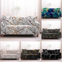 1Pcs Slipcovers Sofa Cover Marble Pattern Covers Towel Living Room Furniture Protective Armchair Couches 211207