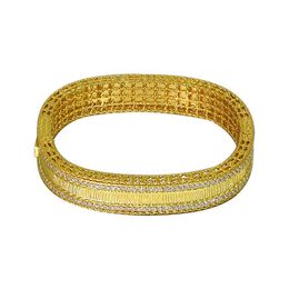 Bangle Trendy Coming Cuff Bangles For Women Couple Female Ladies Yellow Gold Colour Charm Bracelets Dubai Luxury Fashion