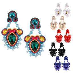 Handmade Soutache Drop earrings Fashion fine Ethnic style woman's beaded earring pendants unusual Jewellery 2021 multiple colour