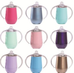 New Arrival 8 Colours Sippy Cup 10oz Stainless Steel Double Wall Vacuum Insulated Tumbler Travel Mug with double handle