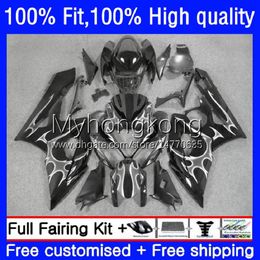 OEM Motorcycle Body For SUZUKI GSXR 1000 CC 1000CC Bodywork 26No.159 K5 GSXR1000 05 06 GSXR-1000 2005-2006 GSX-R1000 2005 2006 Grey flames Injection Mould Fairing