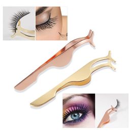 Lash Eyelash Tweezers False Eyelashes Curler for Women Nipper Auxiliary Clamp Makeup Forceps Tools