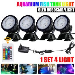 Underwater Lights 20W LED Fountain Light RGB Remote Control Waterproof Pond Spotlight For Swimming Pool Garden Lawn Pathway