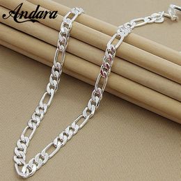 Men's 8MM 20'' 50cm Necklace Fashion 925 Silver Jewellery Chain For Women Male Quality