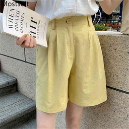Summer Korean High Waist Women Shorts Casual Fashion Solid Straight Female Feminino 210513