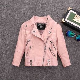 2-14Y selling Pu leather jackets for baby girl and boys loose good quality children coats kids spring sutumn tops ws410 211204