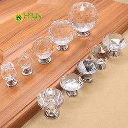 2 pcs Crystal handle single hole spherical glass K9 transparent 30mm drawer cabinet door