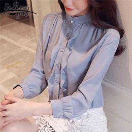 Spring women chiffon blouse shirt fashion OL s tops and blouses long sleeve shirts female clothes blusa 1872 50 210521