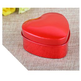 heart shaped candy tins UK - Heart Shaped Candy Chocolate Package Box Metal Tin Wedding Gift Boxes Party Favors Container Small Jewelry Storage Case