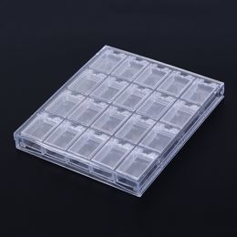 Clear Acrylic Empty Storage Box Strass Beads Jewellery Decoration Nail Art Display Removable Container Case 20 Grids