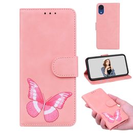 Butterfly Leather Wallet Cases For Samsung Galaxy A33 A53 A73 M52 5G A03 Core 166 A13 Moto G Power 2022 G51 G71 G31 G41 G G200 E20 Hand Feel Print Animal Holder Flip Covers