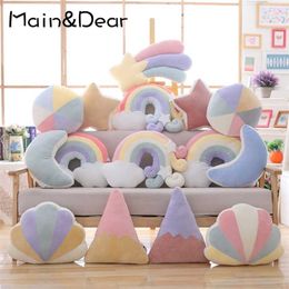 Creative Pillow Star Moon Rainbow Home Decoration Cushion Sofa Headrest Decorations Party Gift For Kid 211203