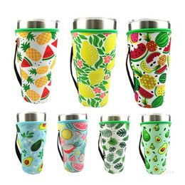 Drinkware Handle 10 Styles Neoprene Tumbler Holder Cover Bags 30 OZ Reusable Insulated Sleeve bag Coffee Mugs BY Sea T9I001366