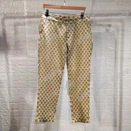 20SS France spring summer fashion Italy pant Golden brown Jacquard men women casual cotton Baseball triangle pants blue new