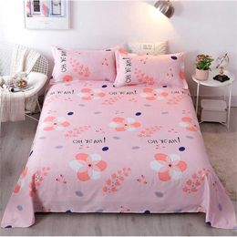 Fashion Bedsheet Bed Linen Polyester Cotton Bedding Sheet Soft Breathable Single Queen King Size Bedspread Pillowcase NeedOrder 211110