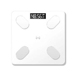 Mrosaa Digital Electronic Weight Scale Body Fat Scale Smart BMI LED Wireless APP Control - White