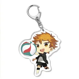 Haikyuu Key Chain Acrylic Volleyball Boy Kingring Anime Cute Cartoon Shoyo Hinata Key Chain Pendant Women Accessories Breloczek