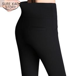 Fashion Women Skinny Waist Plus Size Pencil Pants Female Casual Trousers High Stretch Leggings 6XL 7228 50 210417