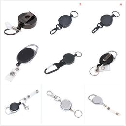 15Styles Reel ID Lanyard Name Tag Card Badge Holder Retractable Pull Key Ring Chain Reel Extendable Belt Key Ring Clip G1019