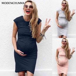 Maternity Dress Women Fashion Solid Color Sleeveless Maternity Pregnat Clothes Casual Comfortable Pregnancy Dresse Clothes G220309