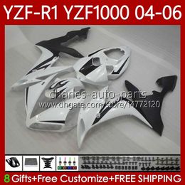 Motorcycle Body For YAMAHA YZF-R1 YZF-1000 YZF R 1 1000 CC 2004-2006 Bodywork White black 89No.43 YZF R1 1000CC YZFR1 04 05 06 YZF1000 2004 2005 2006 OEM Fairings Kit