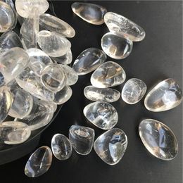 500g 1000g Wholesale Natural 10-30mm White Clear Quartz Rock Polished Tumbled Stone Crystal Garden Flowerpot Swimming Pool Decorative Object