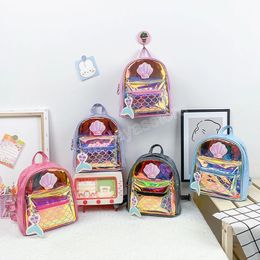 Baby Girls Laser Mermaid Schoolbags for Toddler Kids Waterproof Mnini Shoulders Bags Princess Children Cartoon Candy Backpacks
