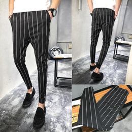 Men's Pants 29-36 2021 Clothing Fashion Hair Stylist Summer Thin Stripe Harem Pencil Plus Size Costumes1