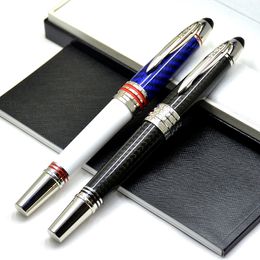 wholesale High quality John F. Kennedy Black Carbon fiber Rollerball Ballpoint pen Fountain pens Writing office school supplies with JFK Serial Number