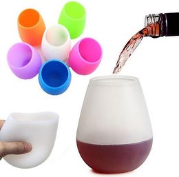 New Arrive Concessional Rate Colourful Fashion Unbreakable Clear Rubber Wine Glass Silicone Wine Cup Wine glasses