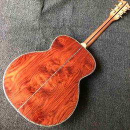 Custom AAAA Solid Wood 43 Inch Jumbo Acoustic Guitar Flamed Maple Neck Solid Cocobolo Back Side Binding BB King Pickup