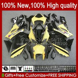 Motorcycle Fairings For KAWASAKI NINJA ZX600C ZX-600 ZX 6R 600CC 6 R ZX636 07-08 Bodywork 10No.39 ZX-636 600 CC ZX6R 07 08 ZX600 ZX 636 ZX-6R 2007 2008 Bodys Kit yellow black