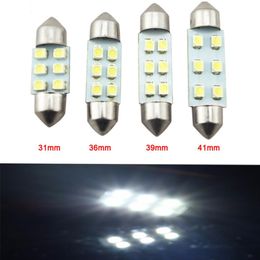 50Pcs LED Bulbs 31MM 36MM 39MM 41MM Festoon White Car Dome Reading Lights 6SMD 1210 3528 For Auto Interior Light 12V