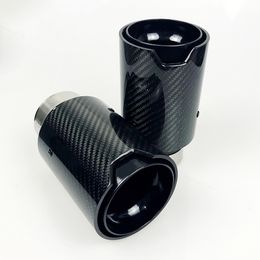 1pcs Universal M LOGO Carbon Fiber Exhaust pipes tips For BMW f20 f32 f34 f22