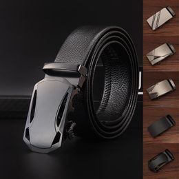 Belts Black Silver Men Belt Head Buckles Replacement Leisure Business Accessories Automatic Buckle Width 3.5CMBelts